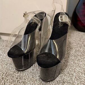 Pleaser Transparent Platform Heels